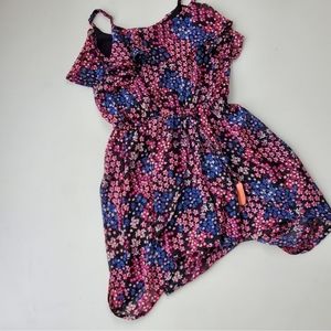 Skorts one piece romper sheer fabric floral small print skirt with shorts